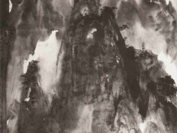 S043 夏雨墨---清晨入古寺 138x69cm 1999